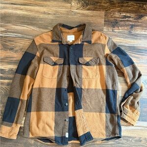 American Eagle Plaid Brown and Black Men’s Flannel